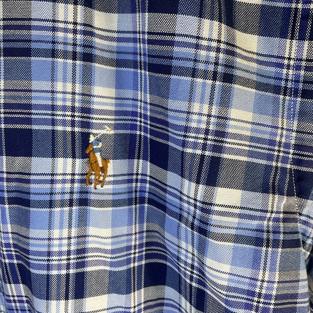Ralph Lauren Shirt Mens Large Button Down Plaid Short Sleeve Pony Casual - Picture 3 of 6